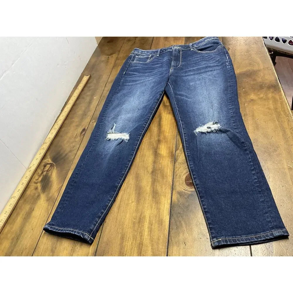 Driftwood Gizelle Girlfriend Jeans Womens 30 Blue Stretch Denim